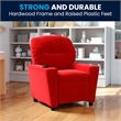 Bowery Hill Contemporary Microfiber Kids Recliner with Cup Holder in Red