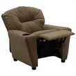 Bowery Hill Kids Recliner in Brown with Cup Holder