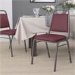 Bowery Hill Banquet Stacking Chair in Burgundy and Silver