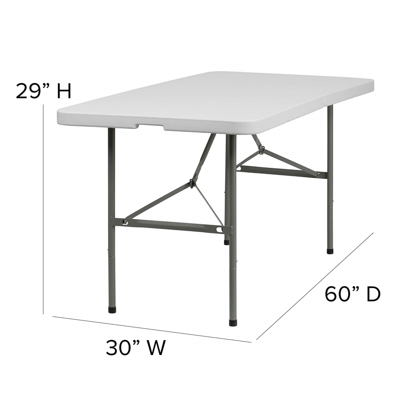 Bowery Hill Inch Bi-fold Folding Table in White