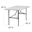 Bowery Hill Inch Bi-fold Folding Table in White