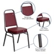 Bowery Hill Banquet Stacking Chair in Silver and Burgundy