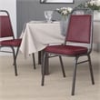 Bowery Hill Banquet Stacking Chair in Silver and Burgundy