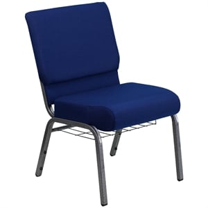 Bowery Hill Church Stacking Guest Chair in Navy Blue