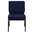 Bowery Hill Patterned Church Stacking Guest Chair in Blue