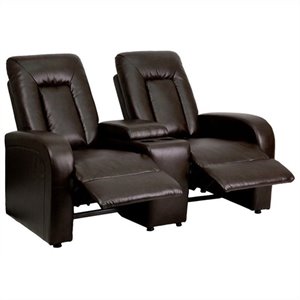 bowery hill 2 seat home theater recliner in brown