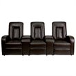 Bowery Hill 3 Seat Home Theater Recliner in Brown
