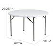 Bowery Hill 48 Inch Round Granite Folding Table in White