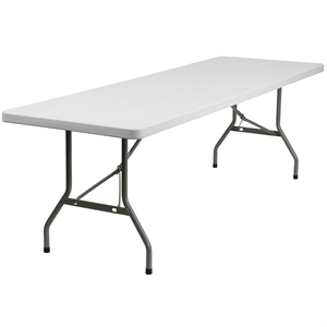 Bowery Hill 30&quot x 96&quot Plastic Folding Table in White