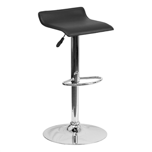 Bowery Hill 31.25'' Contemporary Vinyl Upholstered Backless Bar Stool in Black
