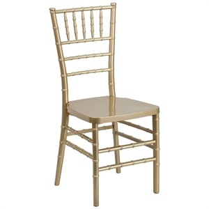 Bowery Hill 17.75&quot Modern Resin Stacking Chiavari Dining Chair in Gold