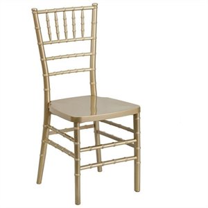 bowery hill gold resin stacking chiavari dining chair