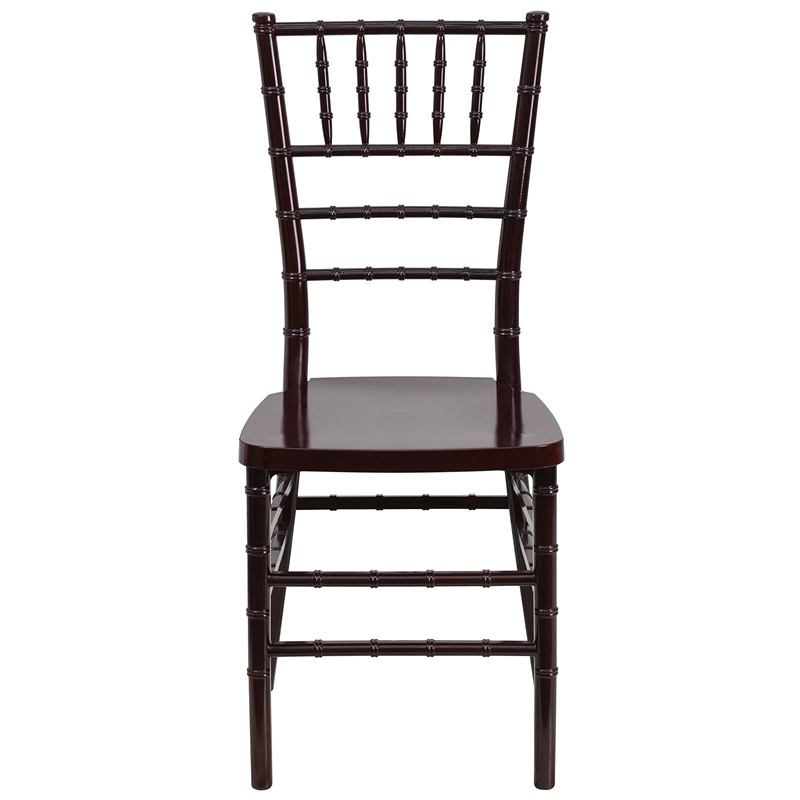 Bowery Hill Resin Stacking Chiavari Dining Chair in Mahogany