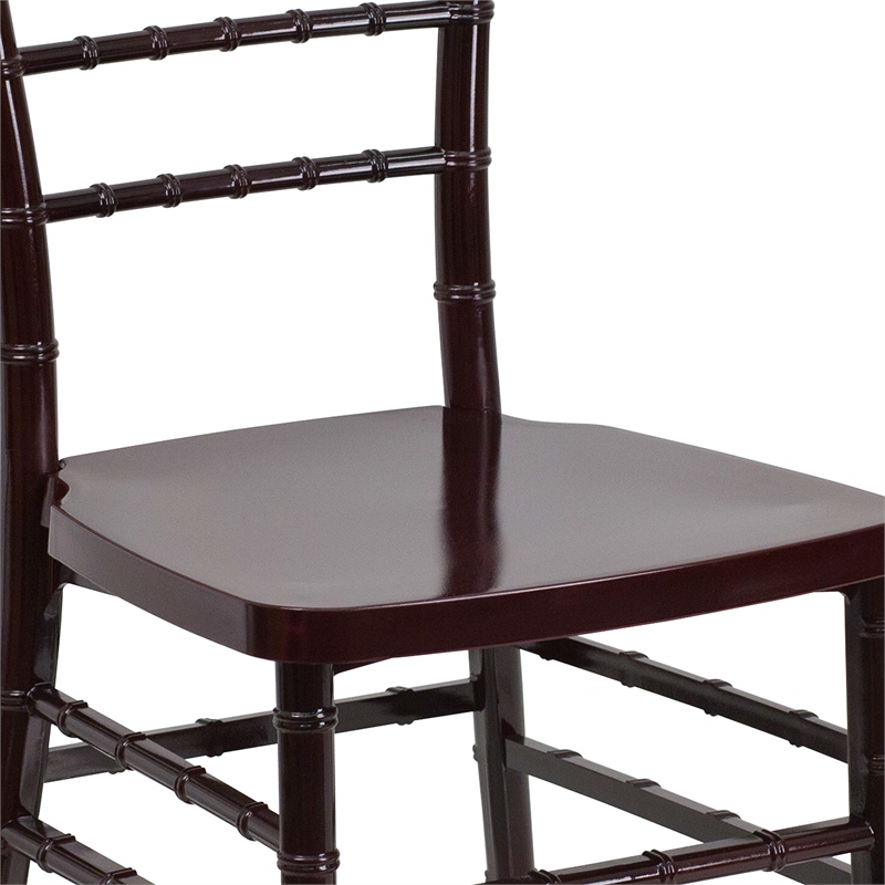 Bowery Hill Resin Stacking Chiavari Dining Chair in Mahogany