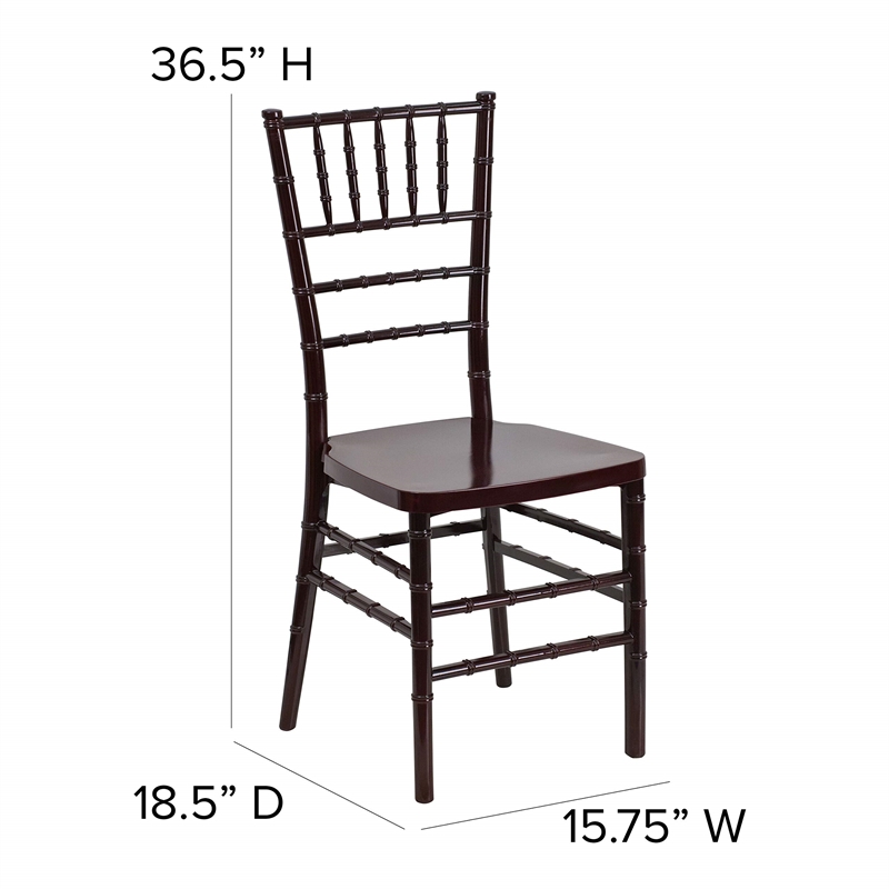 Bowery Hill Resin Stacking Chiavari Dining Chair in Mahogany