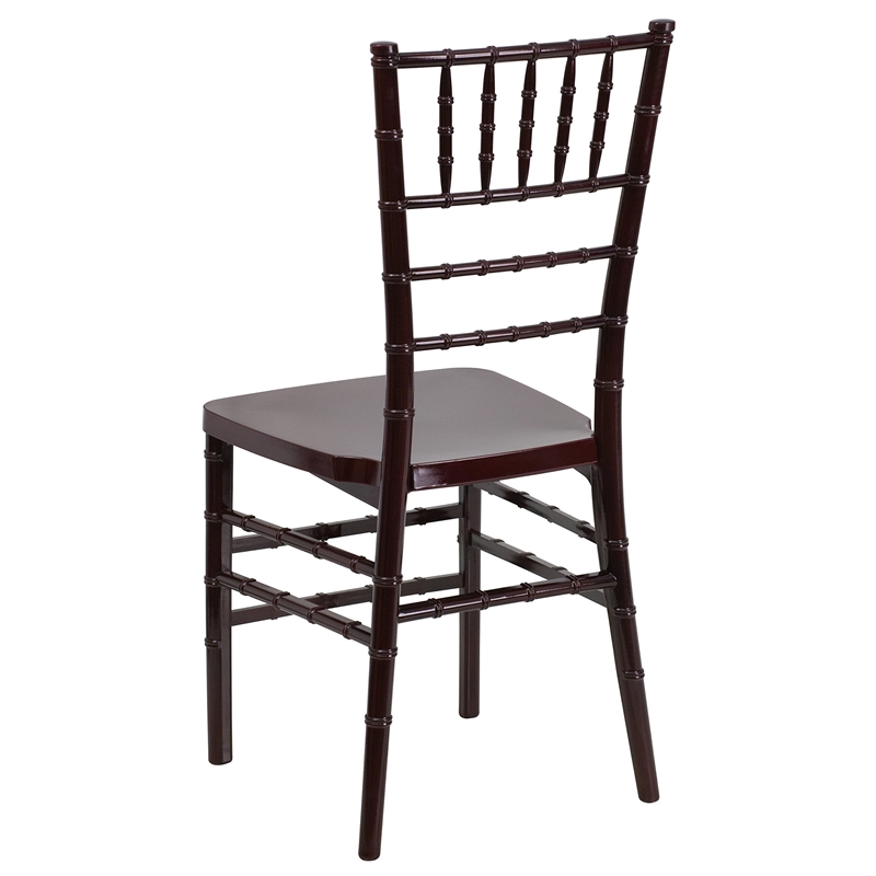 Bowery Hill Resin Stacking Chiavari Dining Chair in Mahogany
