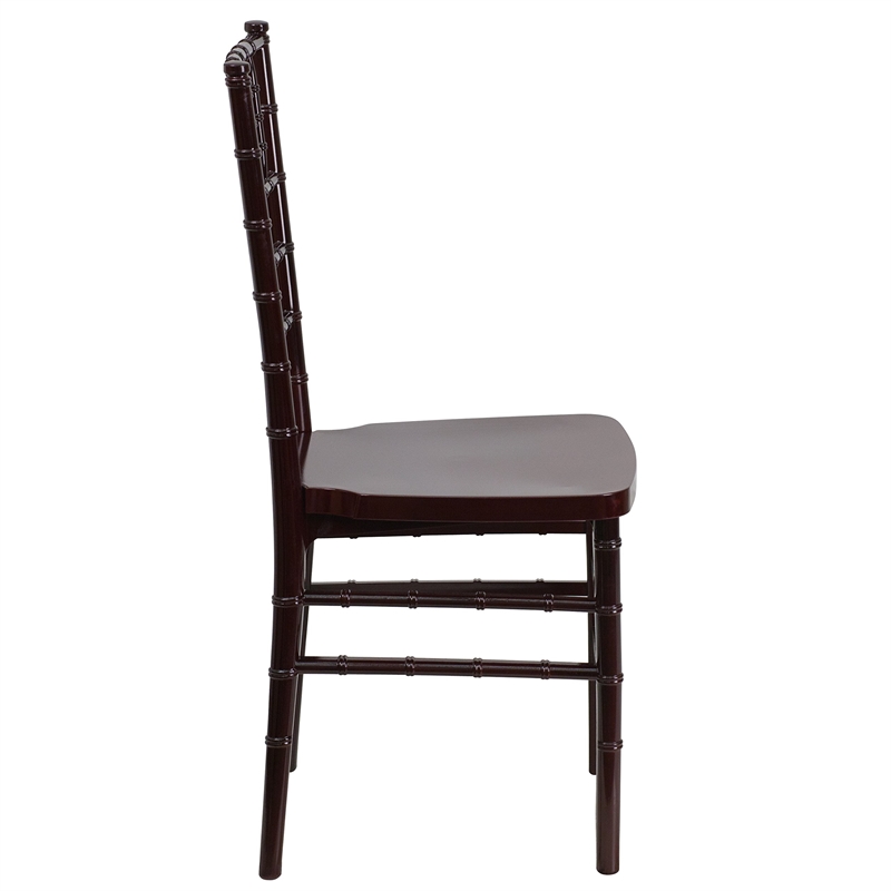 Bowery Hill Resin Stacking Chiavari Dining Chair in Mahogany
