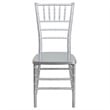 Bowery Hill Resin Stacking Chiavari Dining Chair in Silver