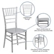 Bowery Hill Resin Stacking Chiavari Dining Chair in Silver