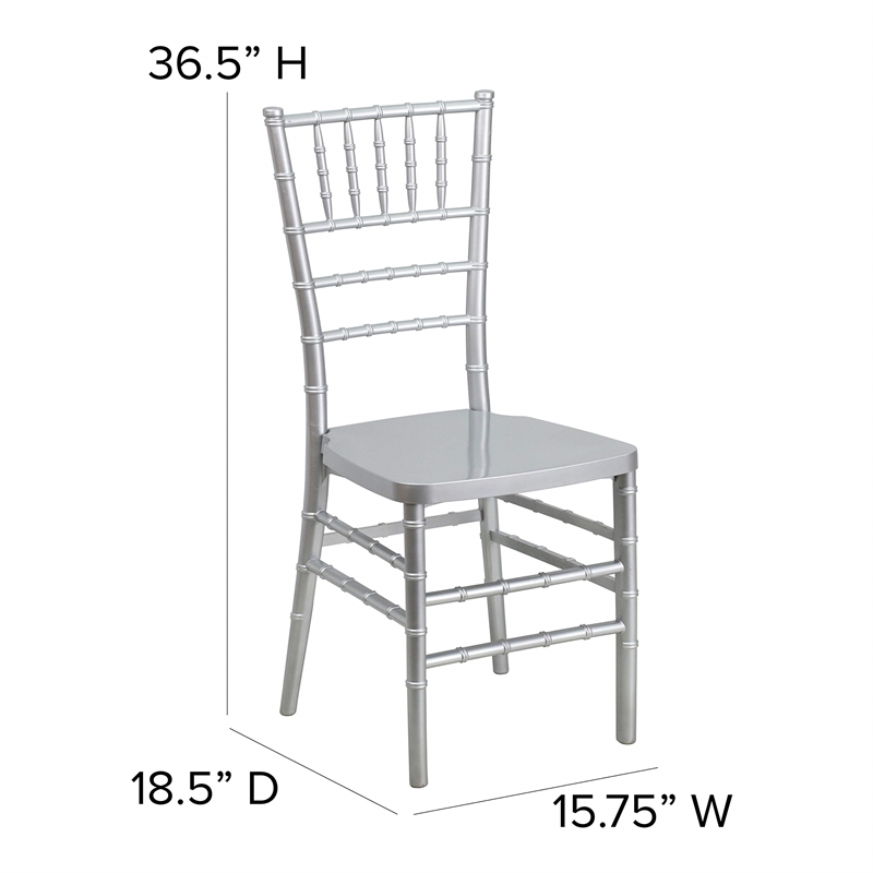 Bowery Hill Resin Stacking Chiavari Dining Chair in Silver