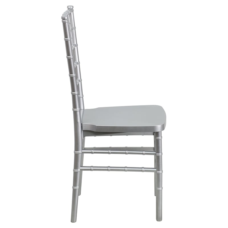 Bowery Hill Resin Stacking Chiavari Dining Chair in Silver