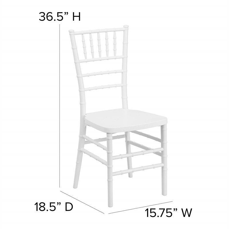 Bowery Hill Resin Stacking Chiavari Dining Chair in White