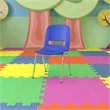 Bowery Hill Chrome/Plastic Ergonomic Shell Stacking Chair in Blue/Chrome