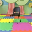 Bowery Hill Ergonomic Shell Stacking Chair in Black