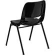 Bowery Hill Ergonomic Shell Stacking Chair in Black