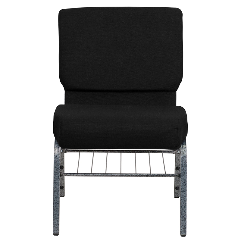 Bowery Hill Church Stacking Chair in Silver and Black