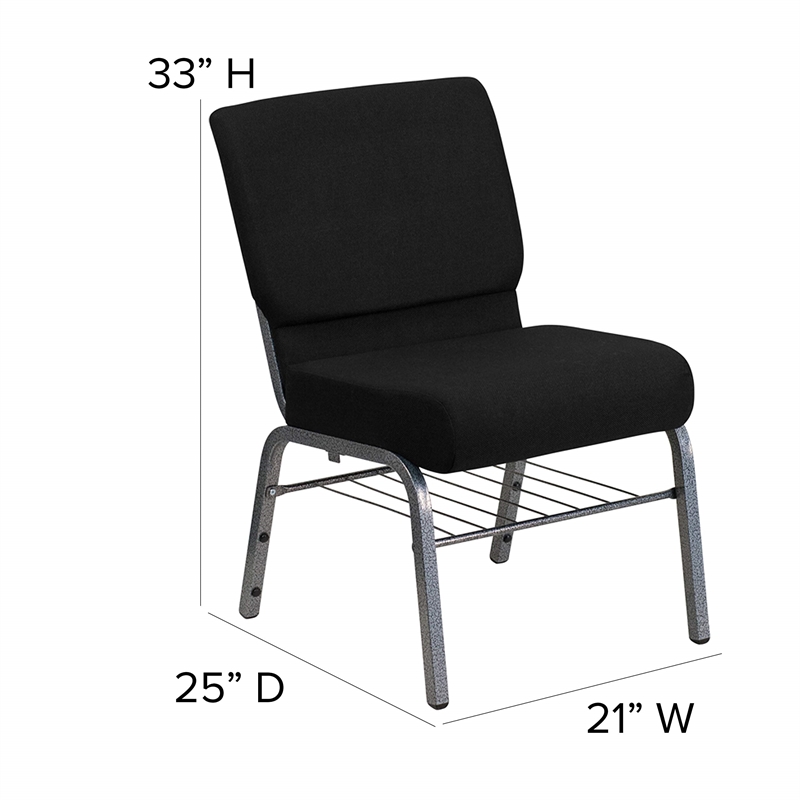 Bowery Hill Church Stacking Chair in Silver and Black