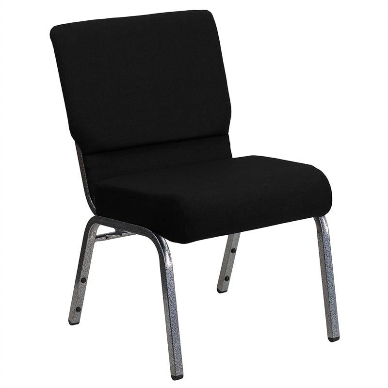 Bowery Hill Stacking Church Stacking Chair in Black
