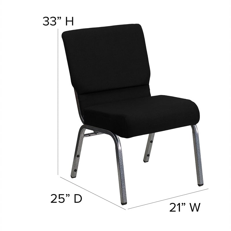 Bowery Hill Stacking Church Stacking Chair in Black
