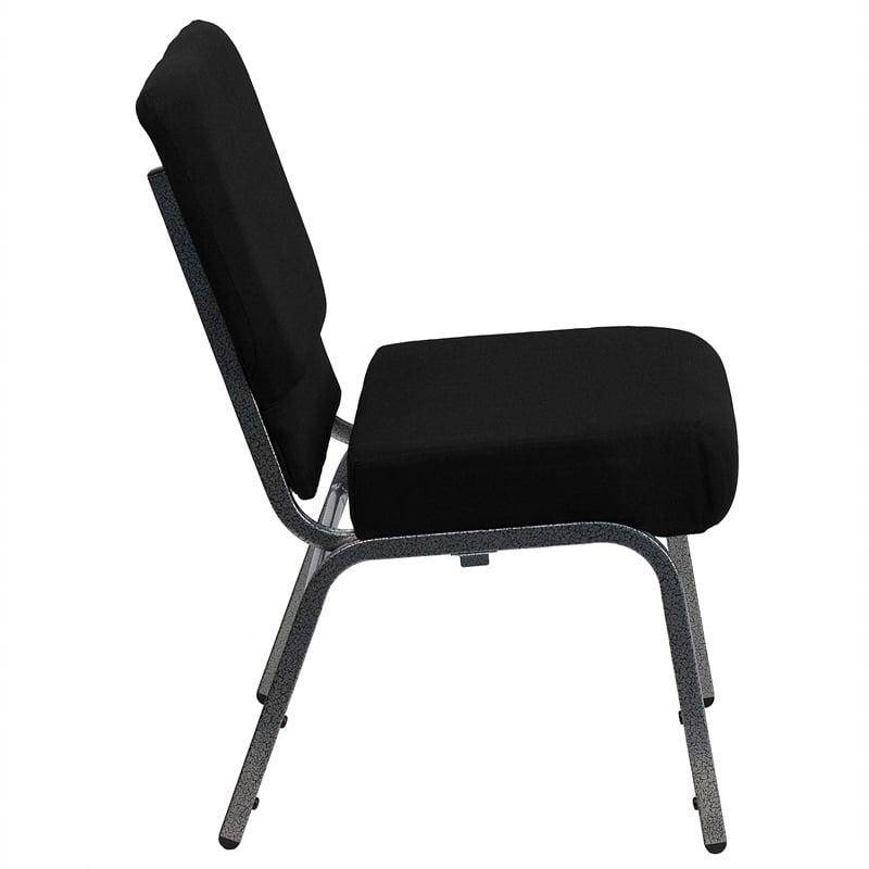 Bowery Hill Stacking Church Stacking Chair in Black
