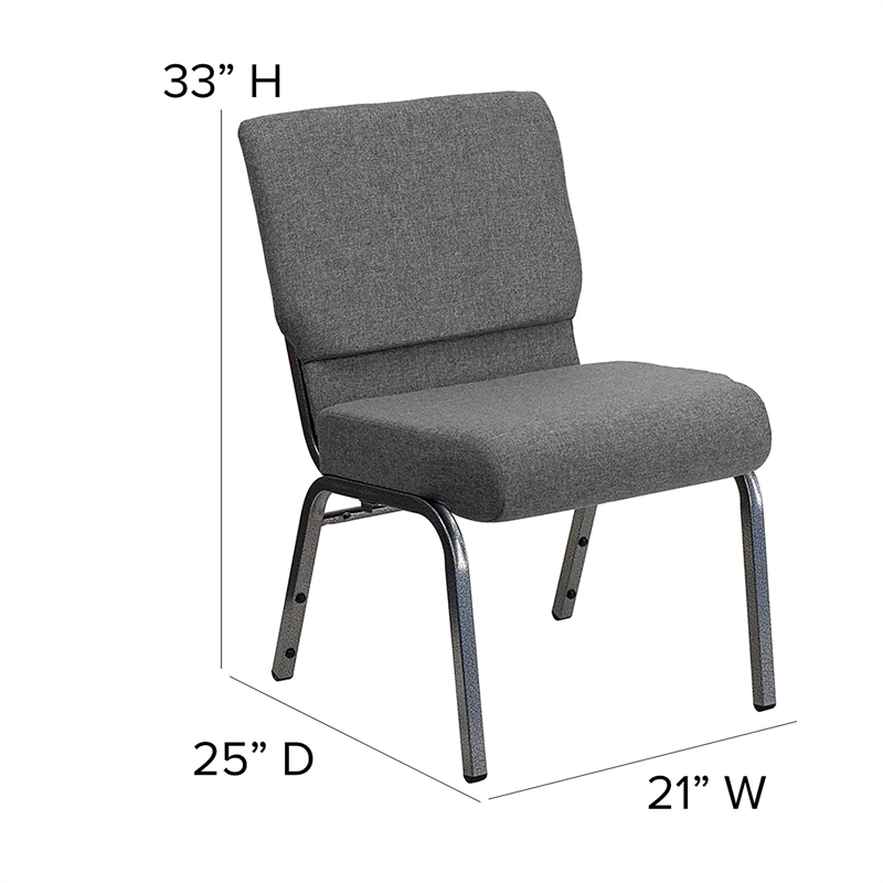 Bowery Hill Stacking Church Stacking Chair in Gray