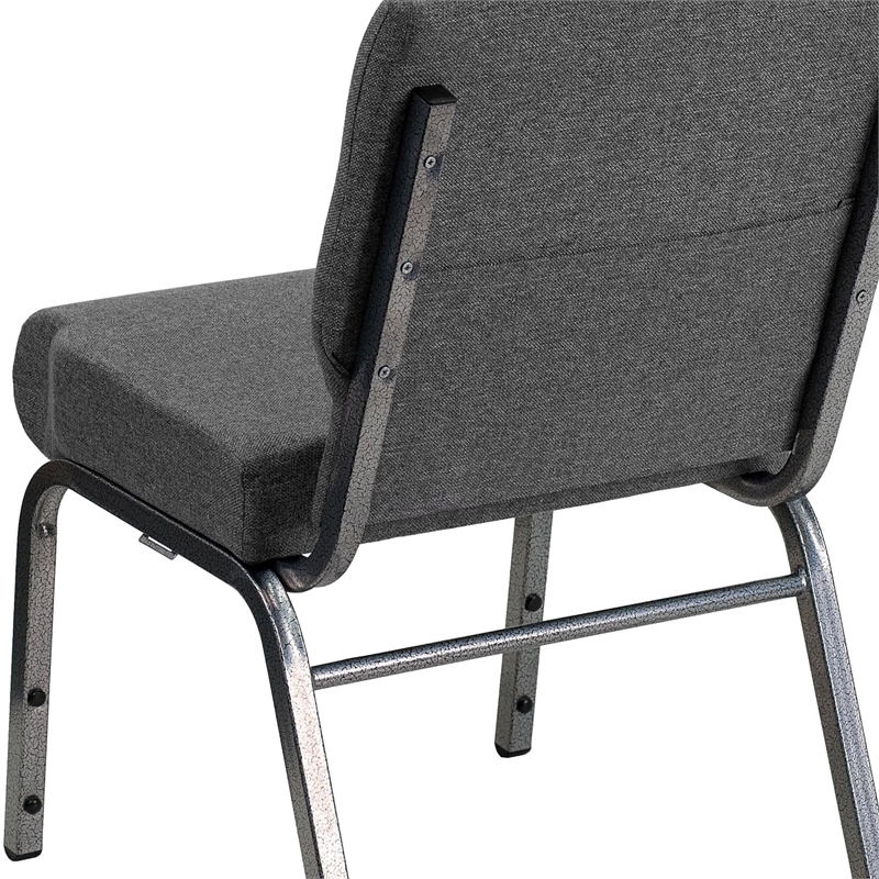 Bowery Hill Stacking Church Stacking Chair in Gray