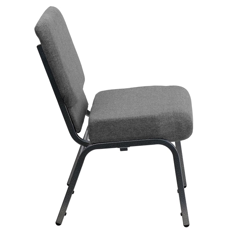 Bowery Hill Stacking Church Stacking Chair in Gray