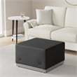 Bowery Hill Steel Base Ottoman in Black