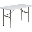 Bowery Hill Plastic Folding Table in White