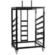 Bowery Hill Steel Metal Cocktail Table Dolly for Round Table in Black