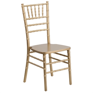 Bowery Hill 17.75&quot Country Wood Chiavari Dining Chair in Gold