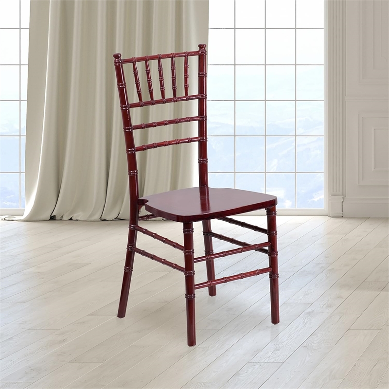 Bowery Hill 36.25''H Transitional Wood Chiavari Dining Chair in Mahogany