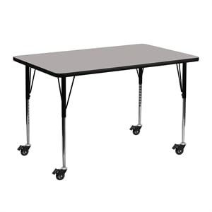 Bowery Hill 31&quot x 24&quot High Pressure Top Mobile Activity Table in Gray