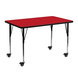 Bowery Hill 31&quot x 24&quot High Pressure Top Mobile Activity Table in Red