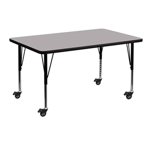 Bowery Hill 26&quot x 30&quot x 48&quot Mobile Activity Table in Gray