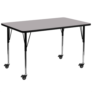 Bowery Hill 31&quot x 30&quot x 72&quot Mobile Activity Table in Gray