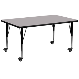 Bowery Hill 26&quot x 30&quot x 72&quot Mobile Activity Table in Gray