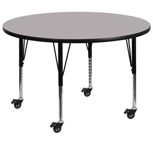Bowery Hill 26&quot x 42&quot Round Mobile Activity Table in Gray