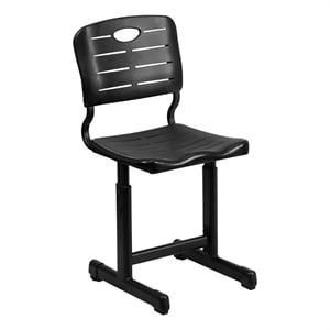 bowery hill transitional plastic student office chair in black