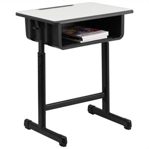 bowery hill student desk in black and gray